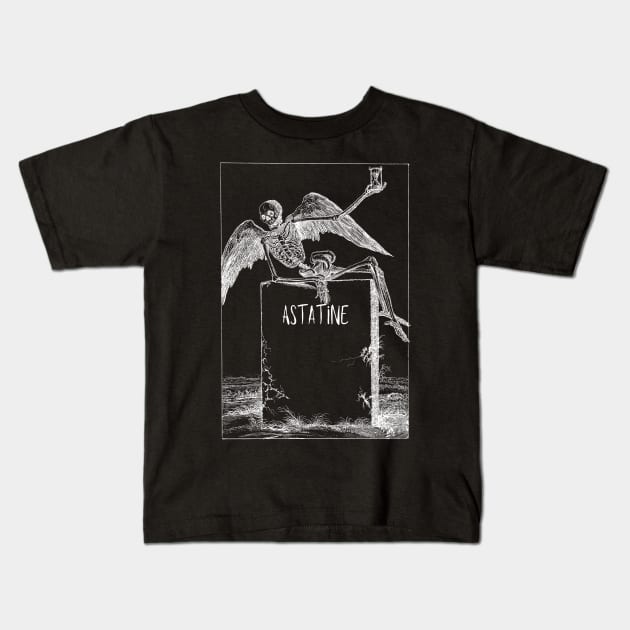 Astatine skeleton logo Kids T-Shirt by Widows Den Records